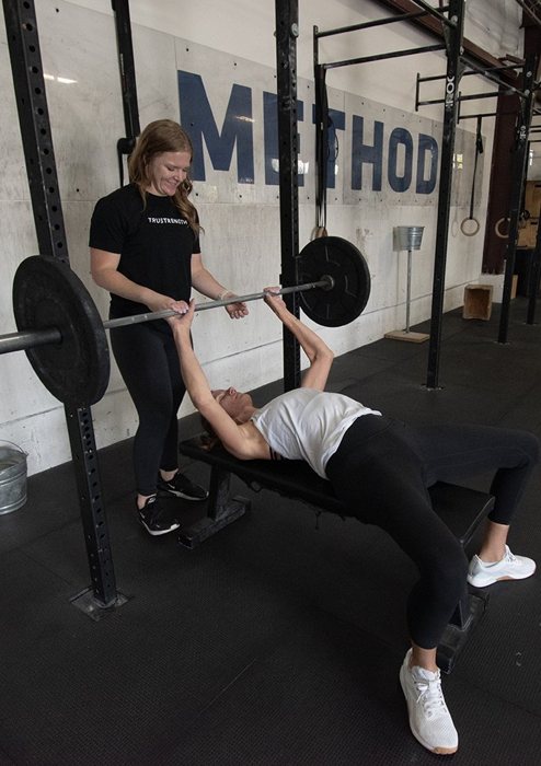 A coached bench press